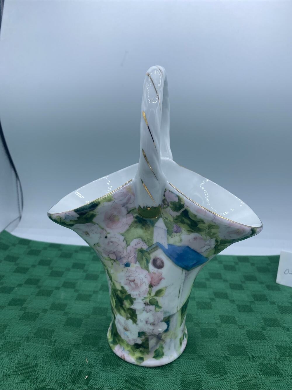 Madison & Max At Home ROSES AND BIRDHOUSES Basket Vase 10” Tall